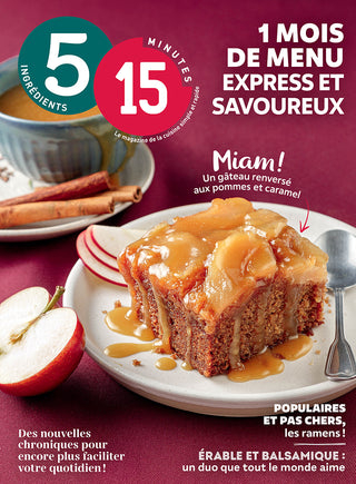 1 mois de menu express et savoureux | 5 ingrédients, 15 minutes